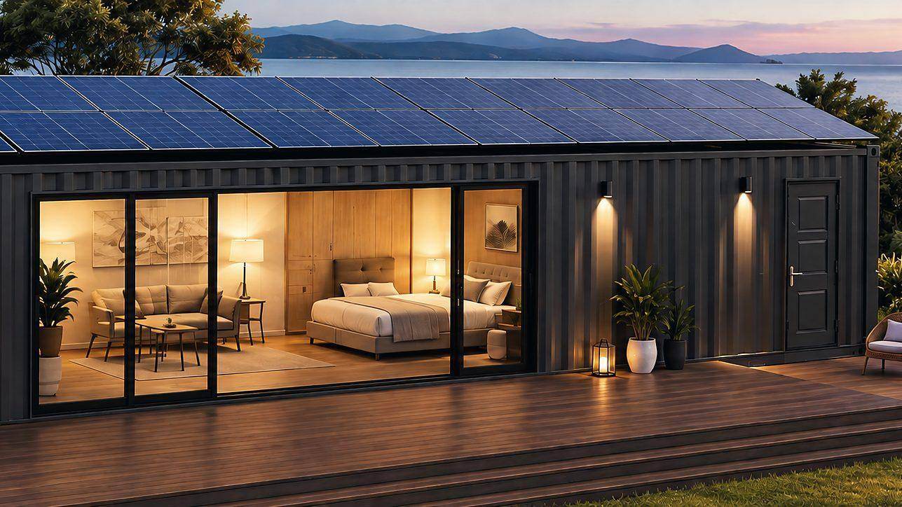Lakeside one-bedroom retreat design rendering