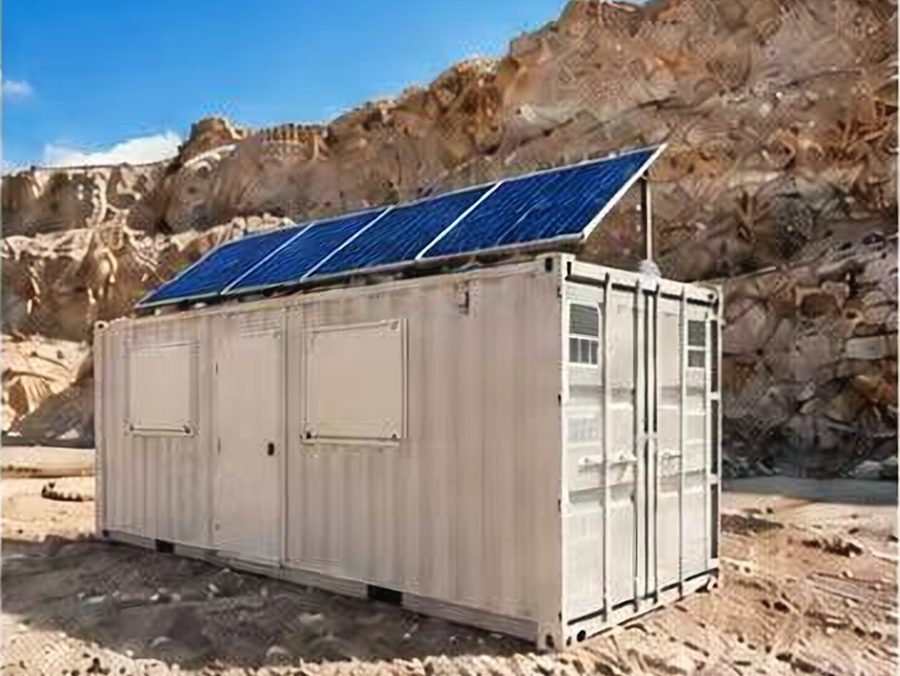 Self-sufficient units with solar power, water and support buildings.