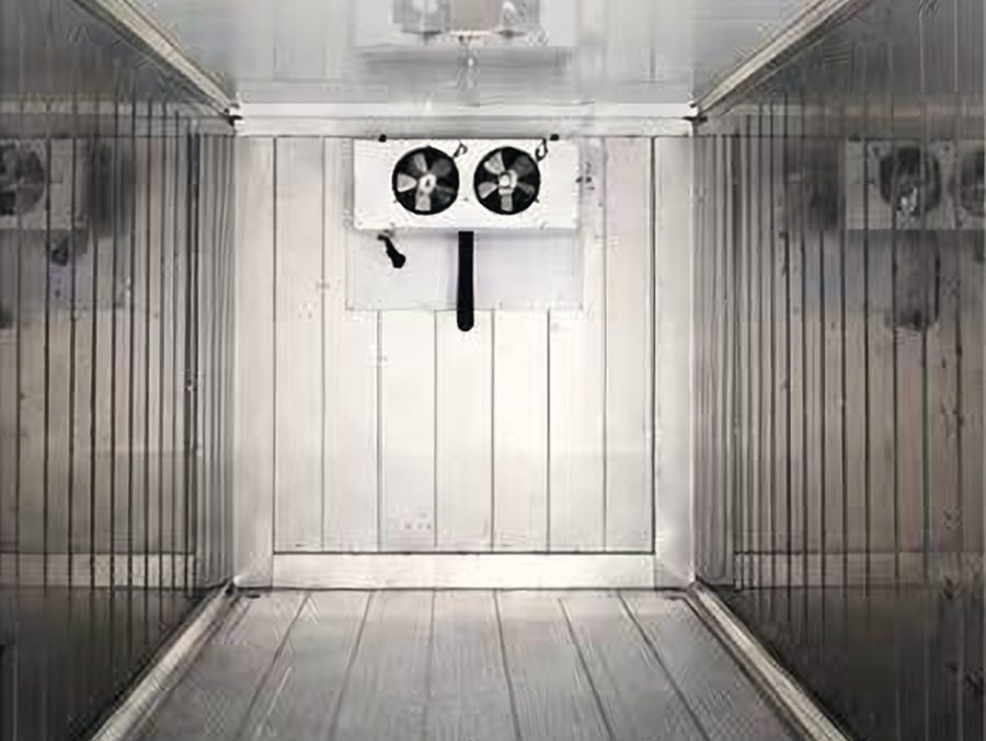 Stainless steel freezer container interior
